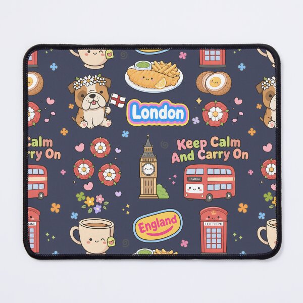 Item preview, England Cute Collage Pastel Seamless Pattern designed and sold by HowToCanadian.