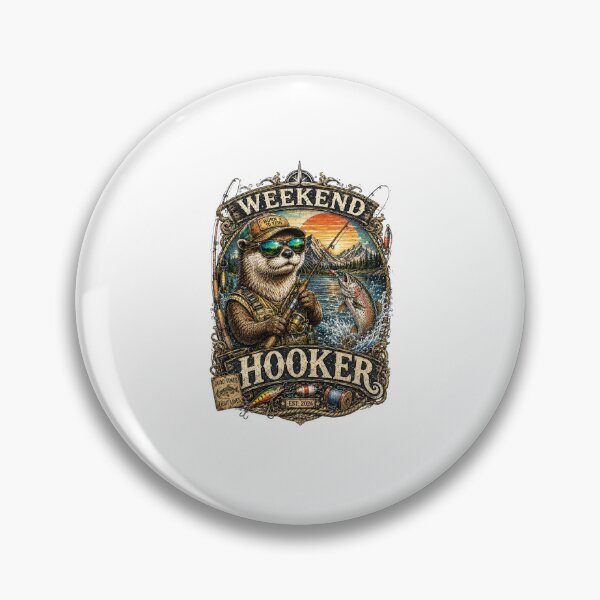 Item preview, Weekend Hooker Otter Fishing Vintage Design | Funny Fisherman Gift | Born to Fish Retro Wildlife Graphic designed and sold by MMK1SHOP.