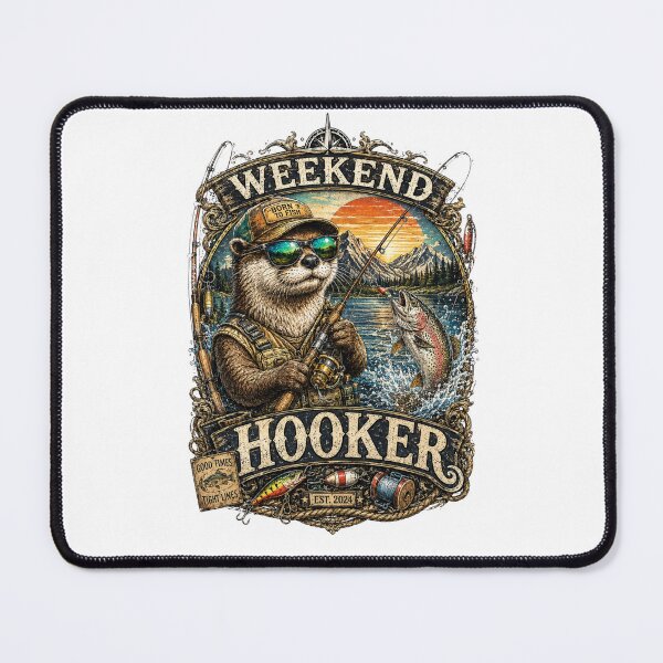 Item preview, Weekend Hooker Otter Fishing Vintage Design | Funny Fisherman Gift | Born to Fish Retro Wildlife Graphic designed and sold by MMK1SHOP.