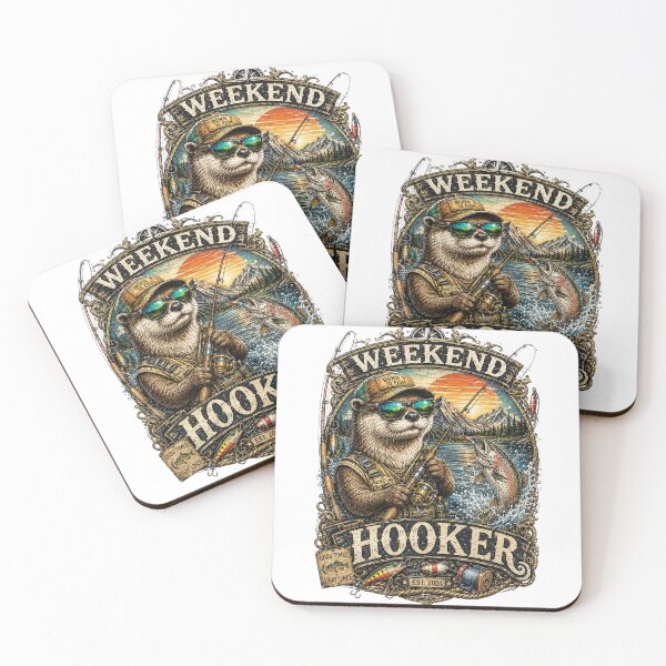 Item preview, Weekend Hooker Otter Fishing Vintage Design | Funny Fisherman Gift | Born to Fish Retro Wildlife Graphic designed and sold by MMK1SHOP.