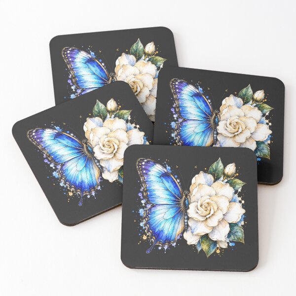 Item preview, Gardenia Butterfly Watercolor Illustration designed and sold by ColorSplash123.