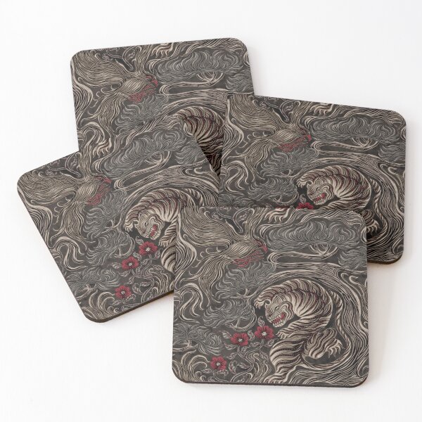 Item preview, Japanese Yokai Pattern Ghost Velvet Art Print designed and sold by Z&C.