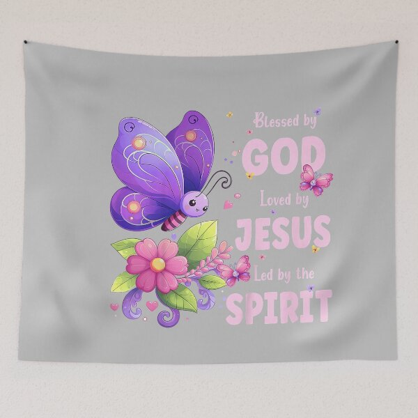 Item preview, Christian Girls Blessed by God Loved by Jesus Cute Butterfly designed and sold by mjohnson9.