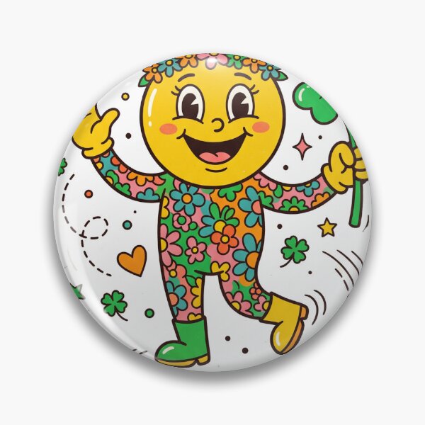 Item preview, Retro Lucky Day Four Leaf Clover Vintage Mascot Sticker Design designed and sold by misbahsiro.