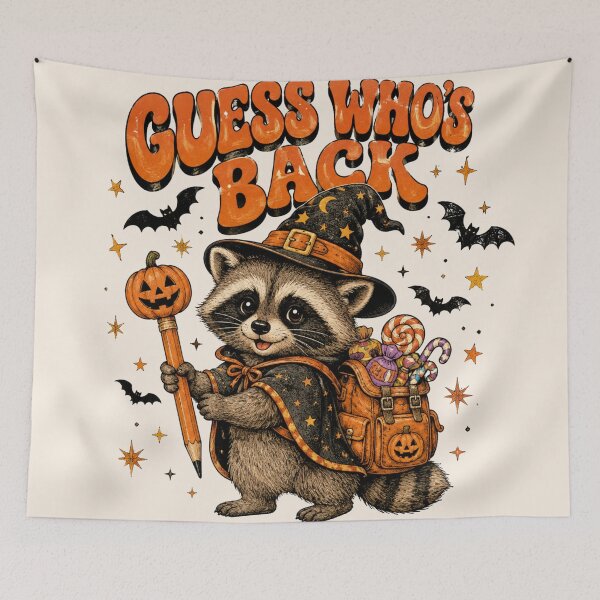 Item preview, Guess Who's Back Halloween Raccoon Funny Spooky Season designed and sold by Yellowriversss.