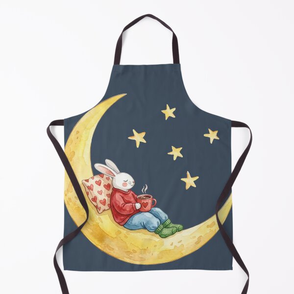 Item preview, Cozy Moon Dreams – Cute Watercolor Bunny with Hot Cocoa designed and sold by chriswo-design.
