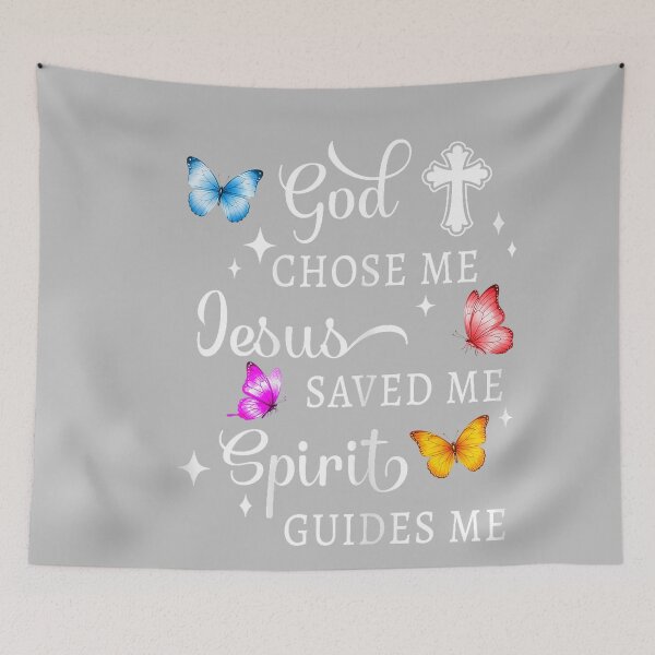 Item preview, Christian God Chose Me Jesus Saved Stars and Butterflies designed and sold by mjohnson9.