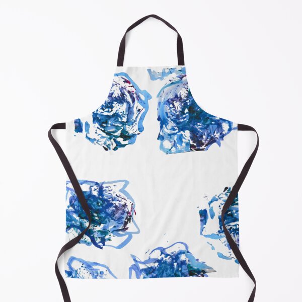 Item preview, Bright blue painted roses abstract designed and sold by SillyGhoul.