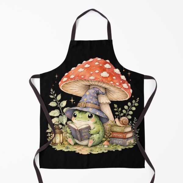 Item preview, Frog Wizard Reading Book Under Mushroom designed and sold by Linework Studio.