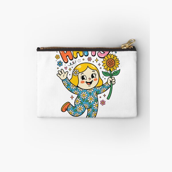 Item preview, Retro Happy Girl Sunflower Vintage Mascot Sticker Design designed and sold by misbahsiro.