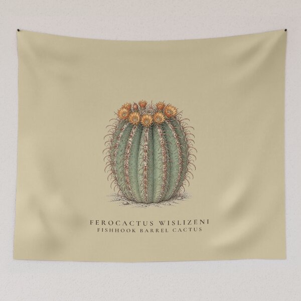Item preview, Fishhook Barrel Cactus Vintage Botanical Illustration Ferocactus Wislizeni designed and sold by Panom Suavichien.