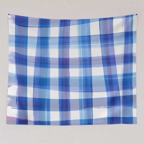 Item preview, Blue plaid painted designed and sold by SillyGhoul.