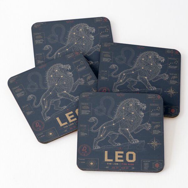 Item preview, Leo Zodiac Blueprint Art | Astral Technical Illustration designed and sold by SunnyDesign82.