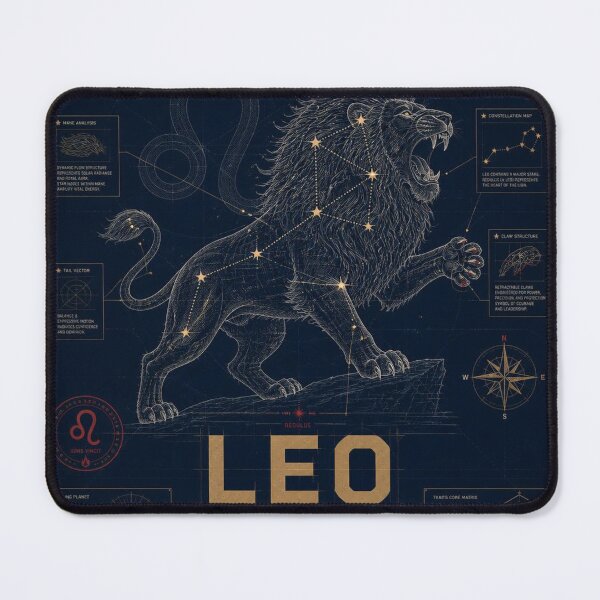 Item preview, Leo Zodiac Blueprint Art | Astral Technical Illustration designed and sold by SunnyDesign82.