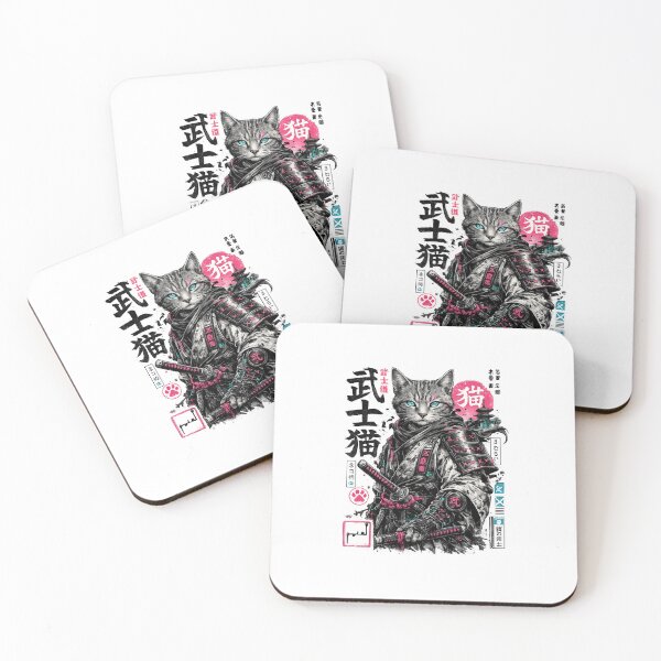 Item preview, Neon Samurai Cat – Japanese Cyberpunk Streetwear Warrior designed and sold by Musamem  Designs.