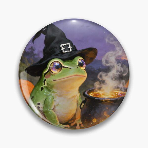 Item preview, Witchy Frog Halloween Cauldron – Spooky Cottagecore Fantasy designed and sold by cr6zym1nd.