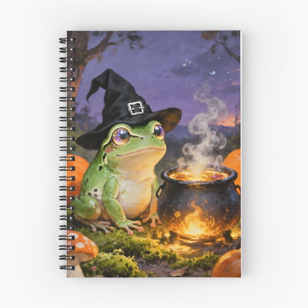 Item preview, Witchy Frog Halloween Cauldron – Spooky Cottagecore Fantasy designed and sold by cr6zym1nd.