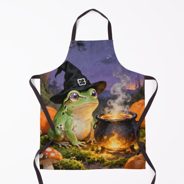 Item preview, Witchy Frog Halloween Cauldron – Spooky Cottagecore Fantasy designed and sold by cr6zym1nd.