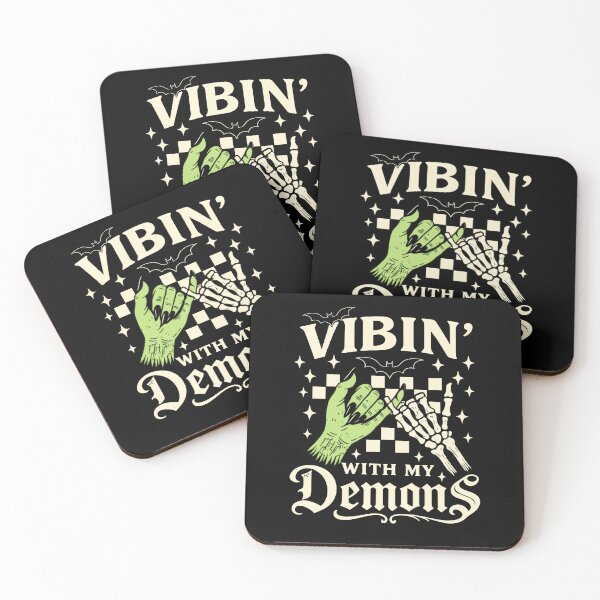 Item preview, Funny Vibin' With My Demons Halloween Goth Skeleton Monster Art designed and sold by elderberry.