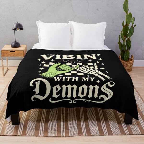 Item preview, Funny Vibin' With My Demons Halloween Goth Skeleton Monster Art designed and sold by elderberry.