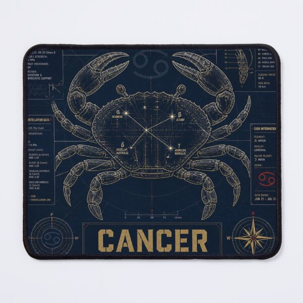 Item preview, Cancer Zodiac Blueprint Art | Astral Technical Illustration designed and sold by SunnyDesign82.