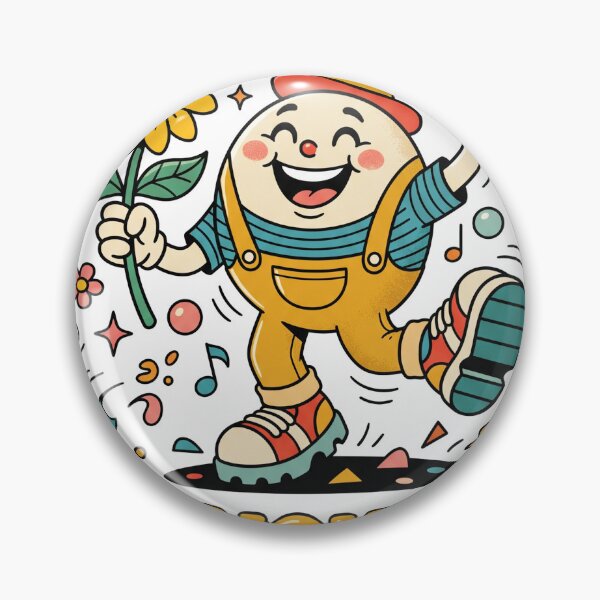 Item preview, Retro Sunshine Humpty Dumpty Sunflower Mascot Sticker Design designed and sold by misbahsiro.