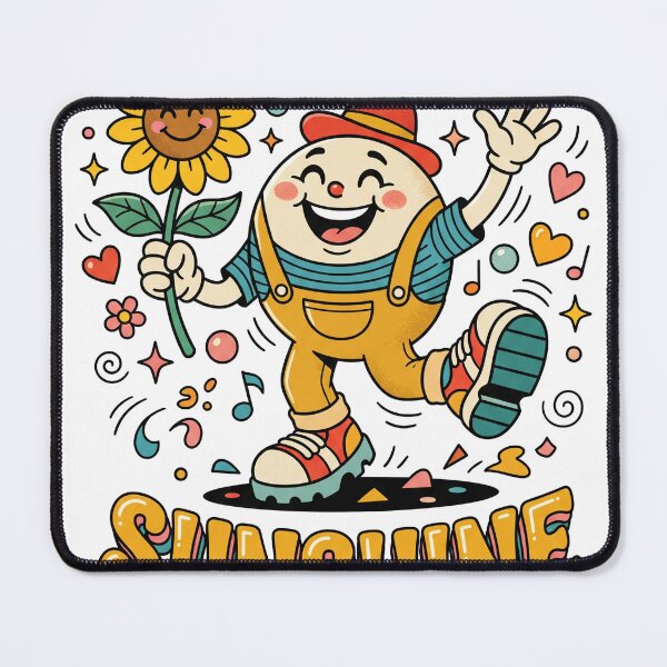 Item preview, Retro Sunshine Humpty Dumpty Sunflower Mascot Sticker Design designed and sold by misbahsiro.