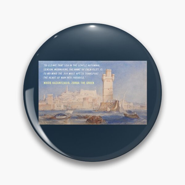 Item preview, Kazantzakis quote: To cleave that sea in the gentle autumnal season, murmuring the name of each islet, is to my mind the joy most apt to transport the heart of man into paradise. designed and sold by artbleed.
