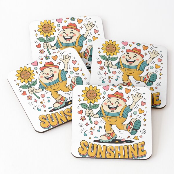 Item preview, Retro Sunshine Humpty Dumpty Sunflower Mascot Sticker Design designed and sold by misbahsiro.