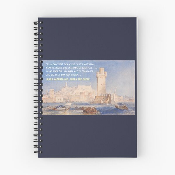 Item preview, Kazantzakis quote: To cleave that sea in the gentle autumnal season, murmuring the name of each islet, is to my mind the joy most apt to transport the heart of man into paradise. designed and sold by artbleed.