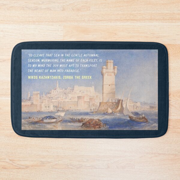 Item preview, Kazantzakis quote: To cleave that sea in the gentle autumnal season, murmuring the name of each islet, is to my mind the joy most apt to transport the heart of man into paradise. designed and sold by artbleed.