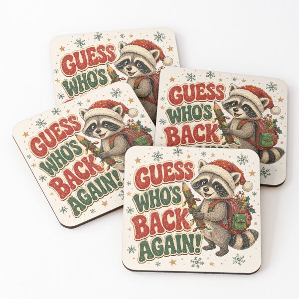 Item preview, Guess Who's Back Again Christmas Raccoon Funny Santa Shirt designed and sold by Yellowriversss.