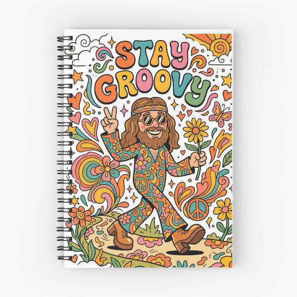 Item preview, Stay Groovy Hippie Peace Sign Retro Mascot Poster Design designed and sold by misbahsiro.