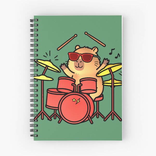 Item preview, Capybara Drummer | Kawaii Animal Design Playing Drums designed and sold by AstronautMerch.