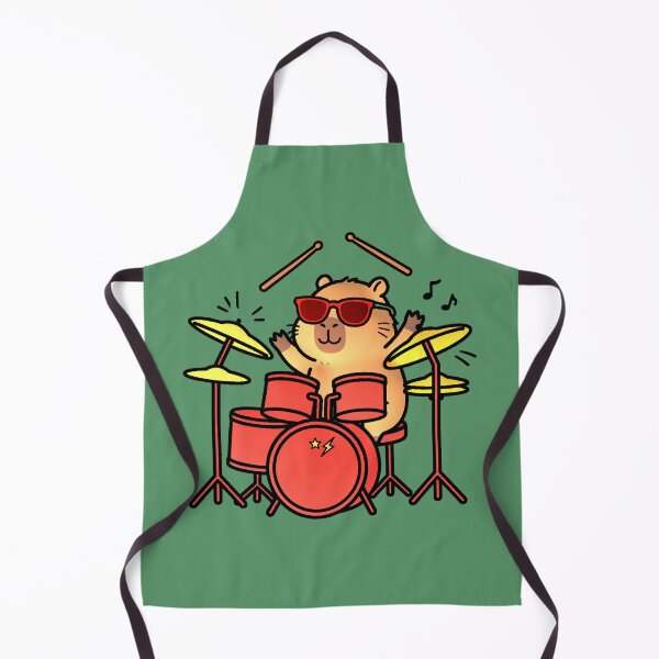 Item preview, Capybara Drummer | Kawaii Animal Design Playing Drums designed and sold by AstronautMerch.