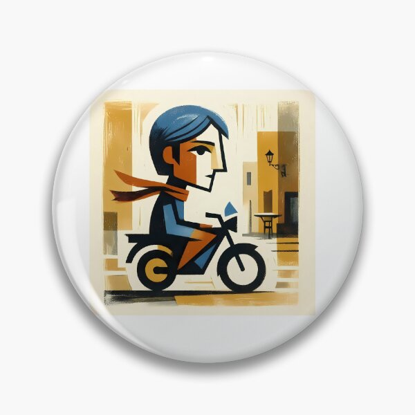 Item preview, Vintage Moped Rider Art - Mid Century Modern Scooter Girl Illustration designed and sold by OzzFrequency.