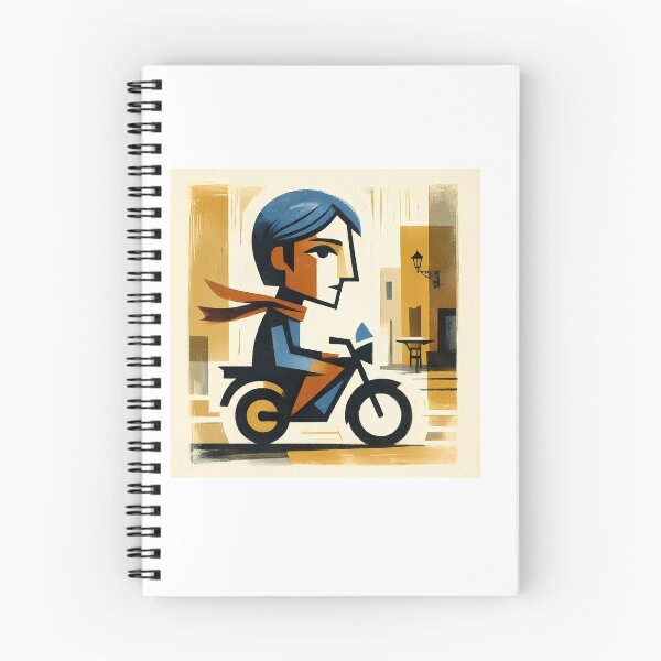 Item preview, Vintage Moped Rider Art - Mid Century Modern Scooter Girl Illustration designed and sold by OzzFrequency.