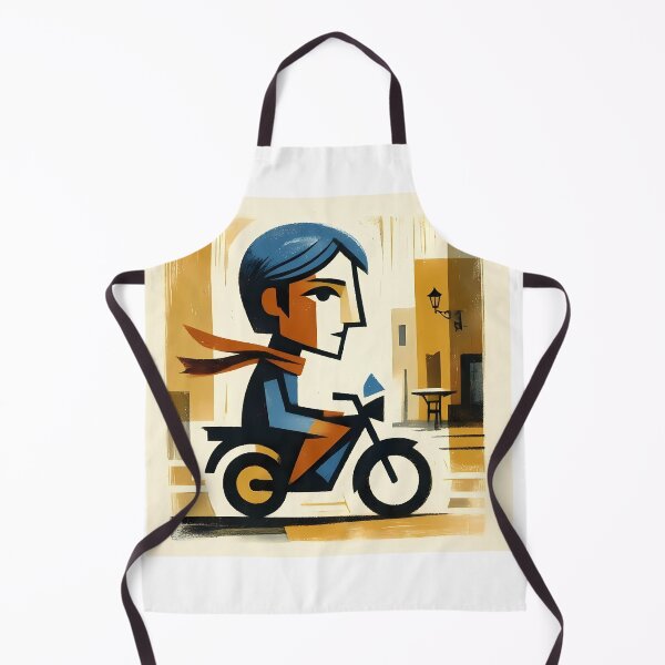 Item preview, Vintage Moped Rider Art - Mid Century Modern Scooter Girl Illustration designed and sold by OzzFrequency.