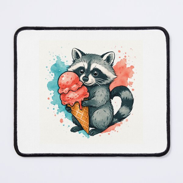 Item preview, Adorable Raccoon Holding Ice Cream Cone designed and sold by Love Joy.