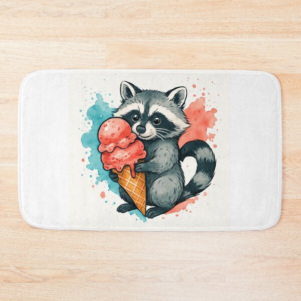 Item preview, Adorable Raccoon Holding Ice Cream Cone designed and sold by Love Joy.