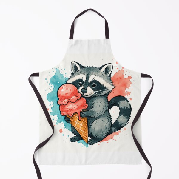 Item preview, Adorable Raccoon Holding Ice Cream Cone designed and sold by Love Joy.