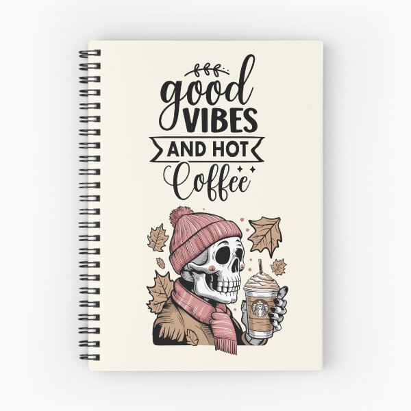 Item preview, Halloween 2026 Good Vibes & Iced Coffee Skeleton | Cute Boho Floral Skeleton Design designed and sold by Coolparrotgirl.