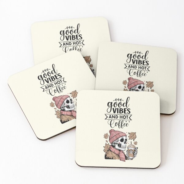 Item preview, Halloween 2026 Good Vibes & Iced Coffee Skeleton | Cute Boho Floral Skeleton Design designed and sold by Coolparrotgirl.