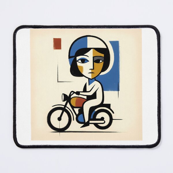 Item preview, Vintage Moped Rider Art - Mid Century Modern Scooter Girl Illustration designed and sold by OzzFrequency.