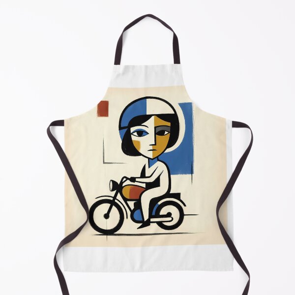 Item preview, Vintage Moped Rider Art - Mid Century Modern Scooter Girl Illustration designed and sold by OzzFrequency.