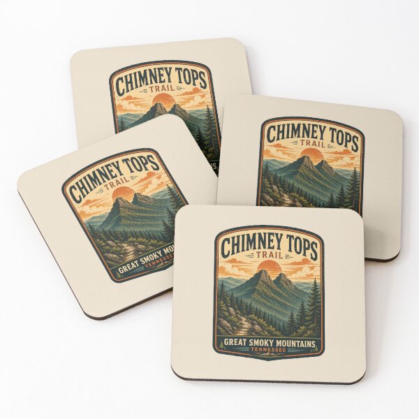 Item preview, Chimney Tops Trail Retro Vintage National Park Poster | Great Smoky Mountains Hiking Art designed and sold by Globalcitytees.