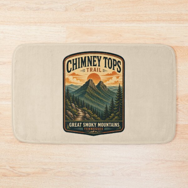Item preview, Chimney Tops Trail Retro Vintage National Park Poster | Great Smoky Mountains Hiking Art designed and sold by Globalcitytees.