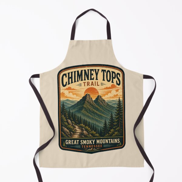 Item preview, Chimney Tops Trail Retro Vintage National Park Poster | Great Smoky Mountains Hiking Art designed and sold by Globalcitytees.