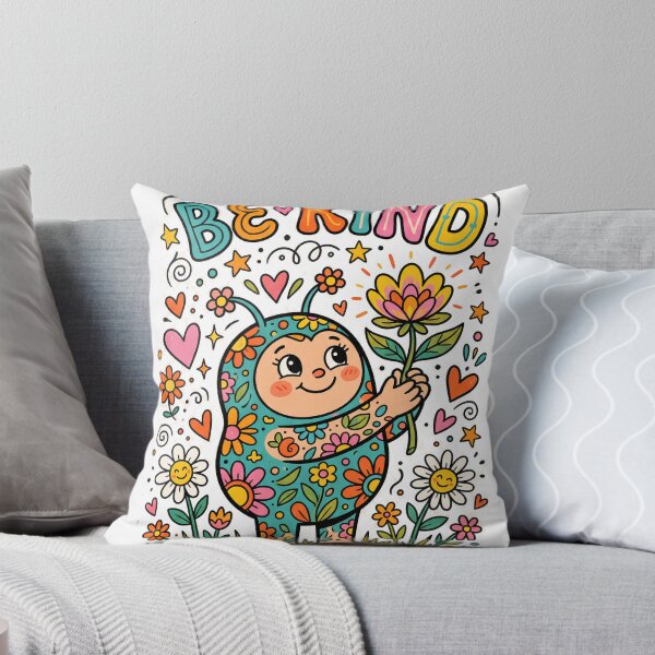 Item preview, Be Kind Floral Costume Retro Mascot Sticker Design designed and sold by misbahsiro.