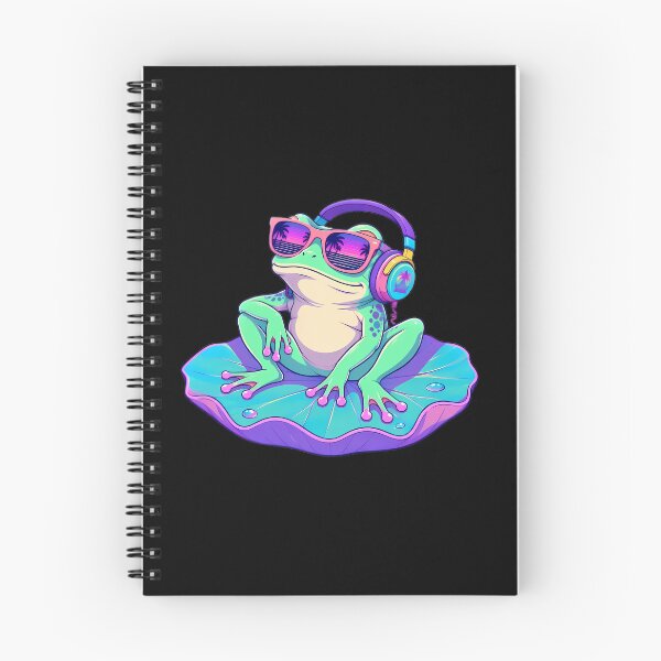 Item preview, Neon Frog Wearing Sunglasses And Headphones designed and sold by Linework Studio.